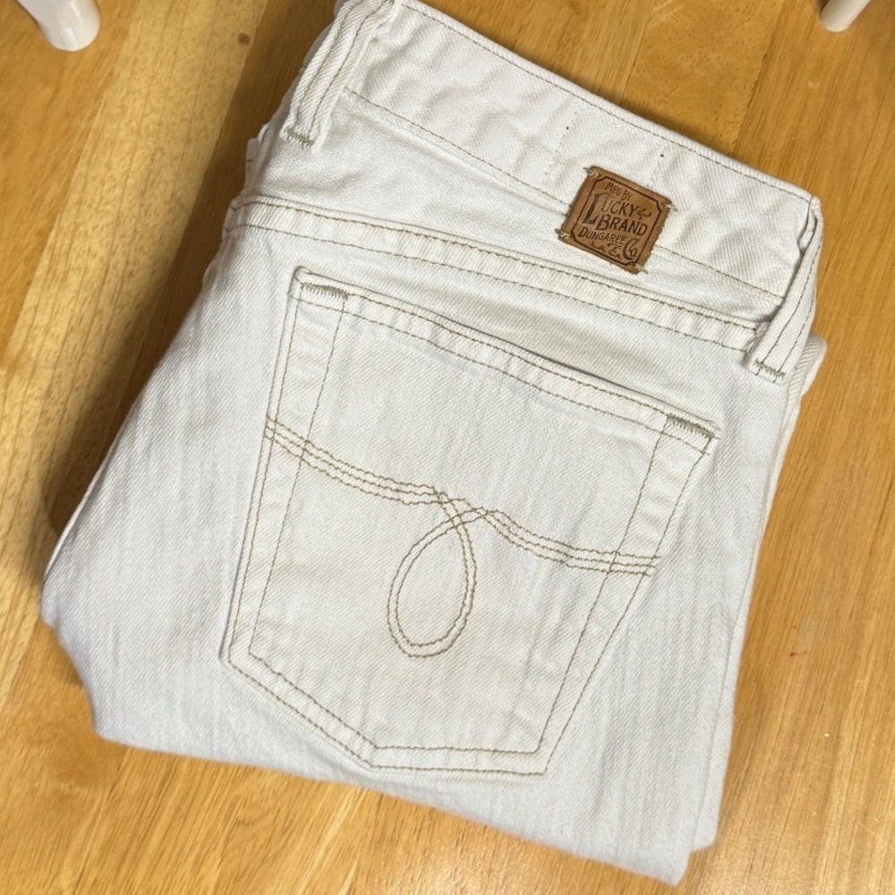 Lucky Brand Jeans Lola Ankle Crop White Denim 6 28 Low Rise Y2Kโ